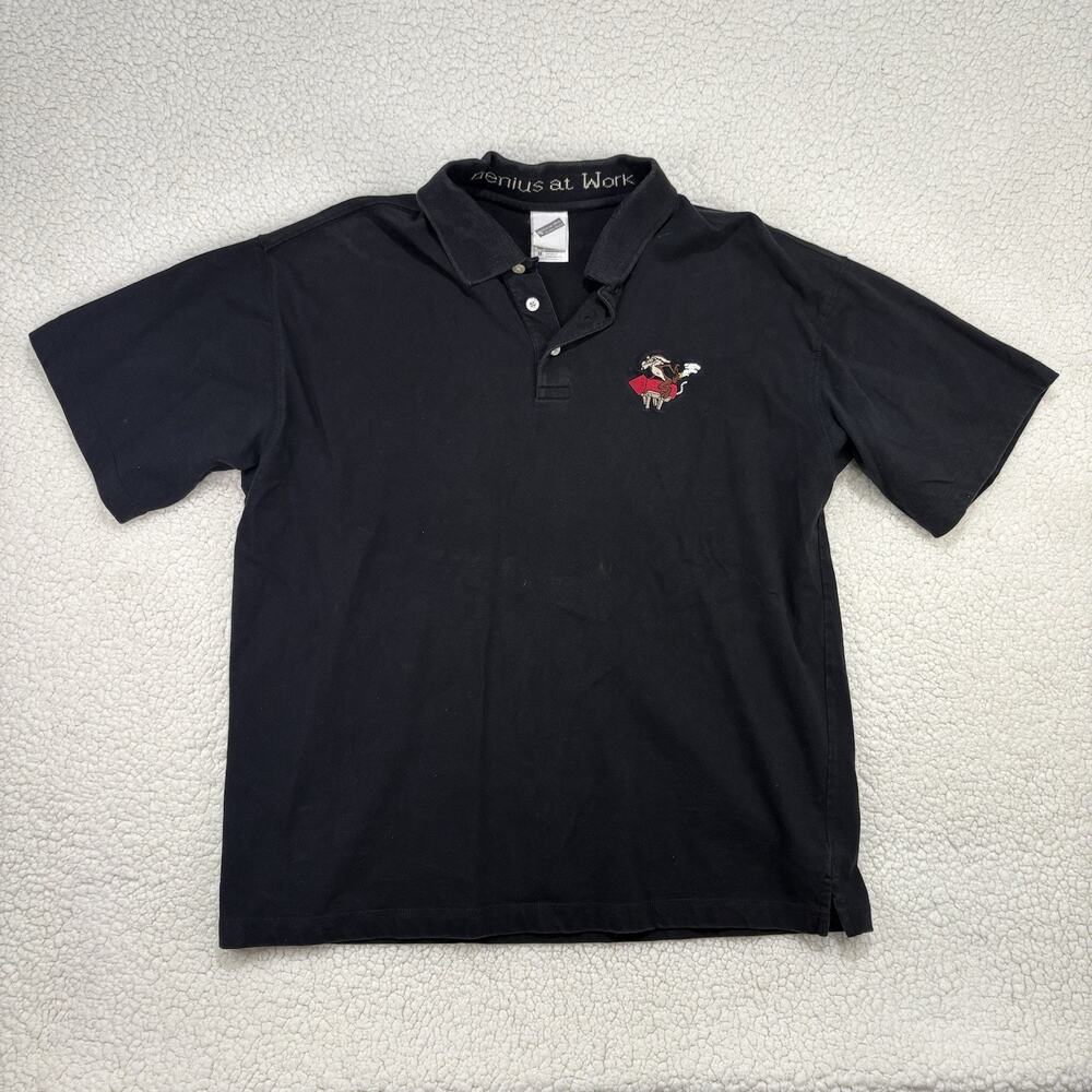Looney Toons Wile E. Coyote Polo Golf Shirt Embroidered Size M Warner Brothers